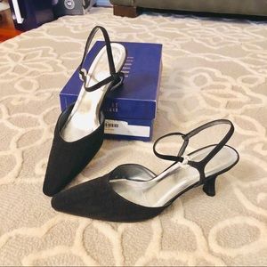 Stuart Weitzman Sling Back Kitten Heel Pumps